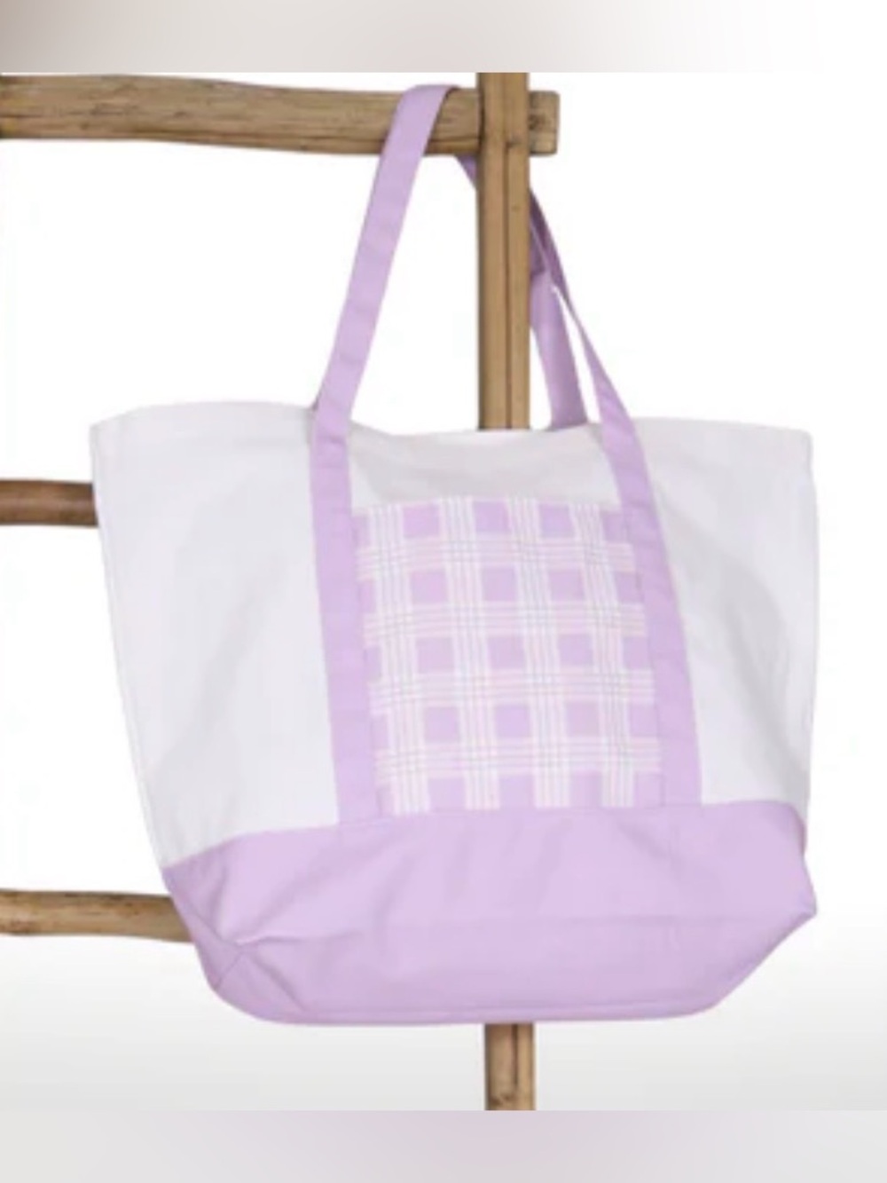 Purple Palaka Canvas Bag & Purple Micro Mini Palaka Canvas Bag Set - Picture 2 of 5